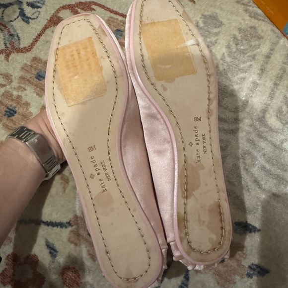 Kate Spade Pink Satin Ballet Flats with Crystal Embellishment - Picture 8 of 8